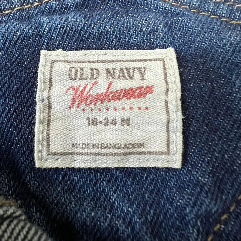 Old Navy Workwear Baby Denim Overalls 18-24 Months Snap Leg Toddler